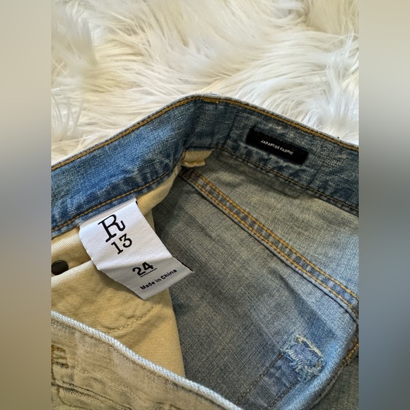 R13 Articulated Knee Cropped Denim Jeans 24 - Picture 4 of 9
